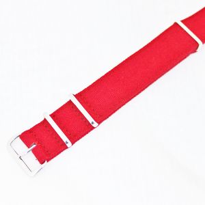 Solid Color Nato Canvas Watch Strap Bright red With Buckle