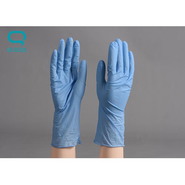 Buy cheap Non Slip Clean Room Blue Disposable Nitrile Gloves Dust Proof from wholesalers