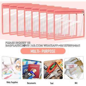 Zipper Pouches Pencil Pouches PVC Makeup Pouch Envelopes Folder Storage Multi