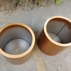 Buy cheap Paint baking technology golden round metal planter flower pot from wholesalers