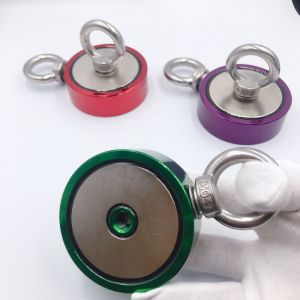 500LB Double Side Neodymium Pot Magnet With Heavy Duty Rope