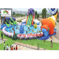 Buy cheap 30M diameter Water Park With 3 Awesome Inflatable Water Slides And Other Water Games product