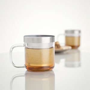 Buy cheap Stackable Glass Tea Cup High Grade Stainless Steel Filter for Tea Connoisseurs product