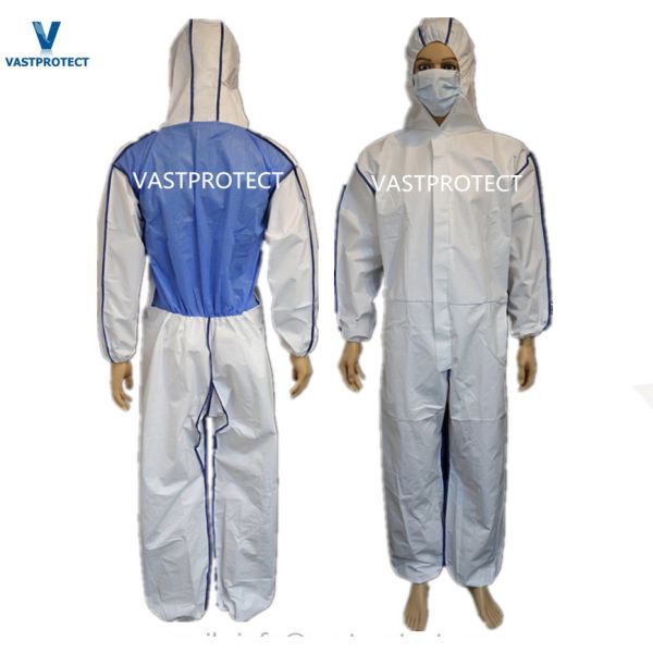 Buy cheap Item Disposable Coveralls with Breathable Blue SMS Back Panel Customized Request from wholesalers