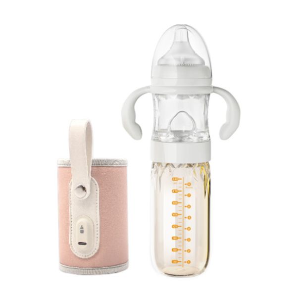 USB Insulation Baby Bottle Warmer Glass Travel Feeding Set With Adjustment