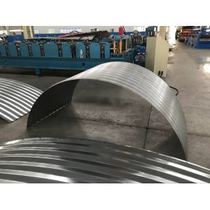 Buy cheap 4mm Drain Culvert Corrugated Steel Silo Making Roll Forming Machine With Arch Curving Device from wholesalers