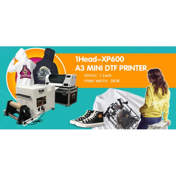 30cm A1 DTF Printer With White Ink Circulation System Single XP600 Head CMYKW Ink Color