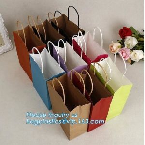 Buy cheap brown kraft carrier gift paper bag with twisted handle,elegant paper carrier bag with black logo printing, bagease pack from wholesalers