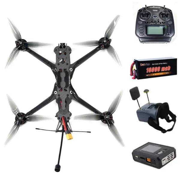 FPV Drone 7inch Kit Carbon Fiber Frame Drone F4 V3 Flight Control 50A ESC 1500KV