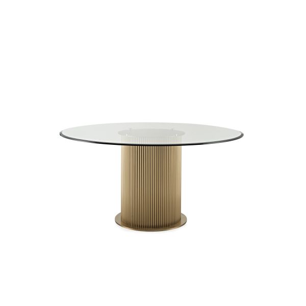 Modern Dining Set Home Furniture Tempered Glass Top Golden Stainless Steel Dining Table