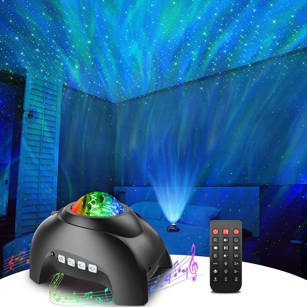 Quality Amazon Best Selling Bedroom Aurora Galaxy Star Projector Night Light With Speaker and White Noise for sale