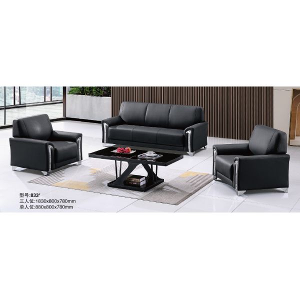 High Quality Simple Design Three Reception Seat Modern Furniture Contemporary Ceo Leather Luxury Modern Executive Office Sofa