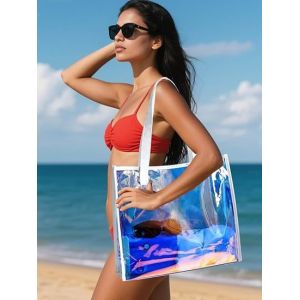 Buy cheap Wholesale Fashion Waterproof Clear Pvc Plastic Iridescent Clear Shoulder Beach product