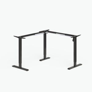 China 80KG Max Load Basic Electric Corner Standing Desk Frame Single Motor 3 Reversed Legs With 2 Stages on sale