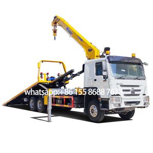 Buy cheap SINOTRUK 6X4 Flat Bed Truck Mounted 10 Tons XCMG Crane from wholesalers