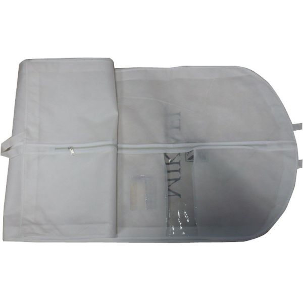 Quality Customized Michael White Dress Bags, Suit Garment Bag With PVC Window, White Zipper for sale