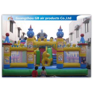 Superman Inflatable Fun Park Funland , Childrens Bouncy Castle With Slide