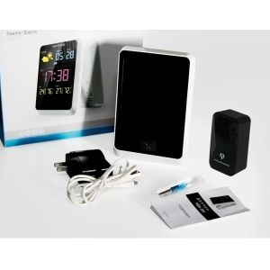 Wireless Temperature Humidity Sensor Thermometer Hygrometer Digital Alarm Clock