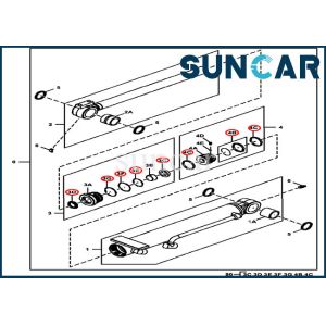 Buy cheap 4614058 Blade Angle Hydraulic Cylinder Seal Kit For 35D 50G Excavator JOHN DEERE from wholesalers