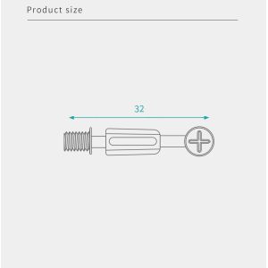 32mm Steel Minifix Spreading Bolts With Dowel, Furniture Fixing For Rta