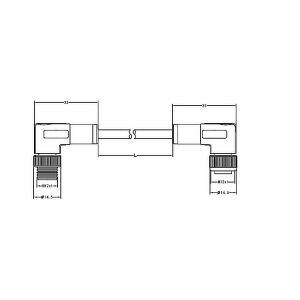 Buy cheap CuZn M12 Waterproof Electrical Wire Connector Angled 3 Pin Male To Female Right Angle TPU from wholesalers