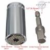 Buy cheap 7-19mm Universal Socket Wrench with Drill Adapter+3/8" 39 Teeth 7.5-inch Ratchet Socket Wrench Spanner Tool from wholesalers