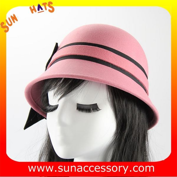 Vintage hot sale cloche hats wholesale for ladies,100% Australia wool felt hats factory