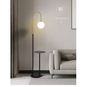 Buy cheap wireless charging marble wooden matel coffee table floor lamp bedside standing lighting glass shade USB bedside floor li from wholesalers