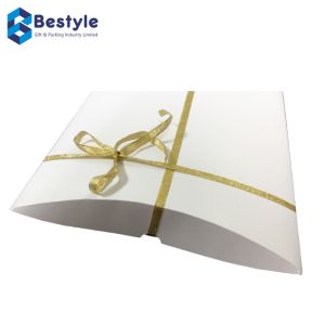 Buy cheap Pillow Shape Hair Extension Packaging Box With Gold Ribbon from wholesalers