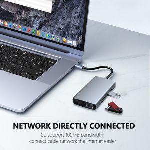 Buy cheap HDMI1.4 VGA USB3.0 USB PD SD/TF RJ45100M USB Port Hubs 3.5mini Jack from wholesalers