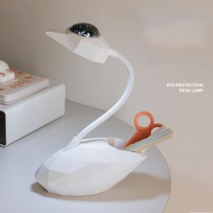 Swan projection eye protection desk lamp,Three level dimming+7-color projection,