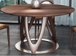 Nordic style Living room Furniture Walnut Wooden Circular Dining table in