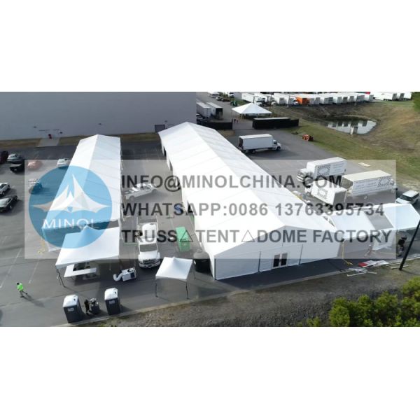 Quality PVC Coated 5m Span Vaccine Super Station In Parking Lot for sale