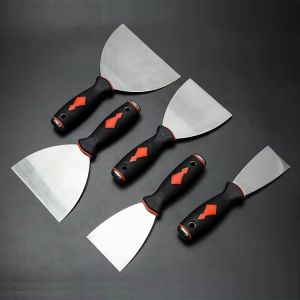 China Rubber Handle Flexible Blade Carbon Steel Mirror polished Putty Knife on sale