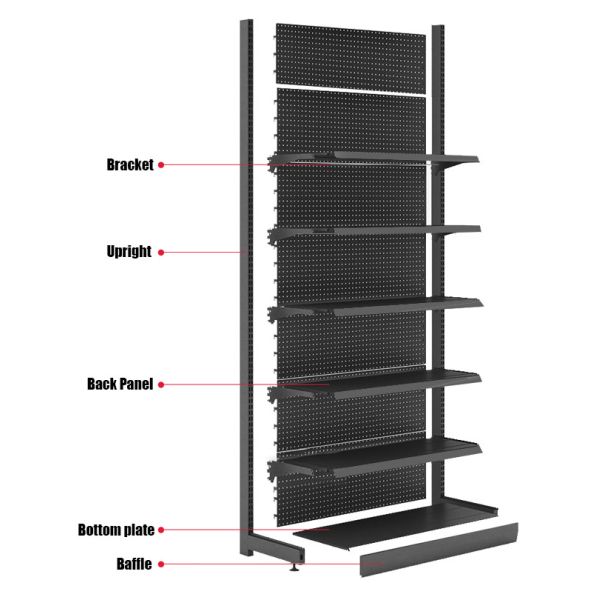 Customized Supermarket Shelf Rack System with Load Capacity and Effortless Installation
