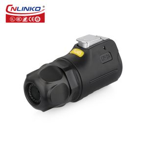 Buy cheap Cnlinko LP24 RJ45 Waterproof Connector Internet LED Display 8P8C Connector Network CAT6 IP68 RJ45 Adapter Plug and Socket from wholesalers