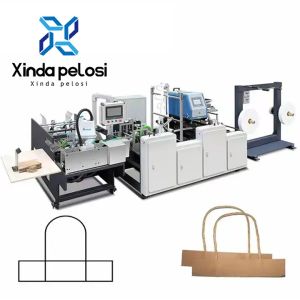 Buy cheap High Efficiency Paper Bag With Handle Making Machine PLC Control product