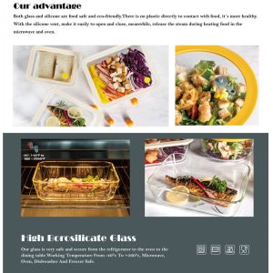 Buy cheap Oven Safe Dishwasher Safe Freezer Safe Glass Food Storage Container with Silicone Framed Glass Lid from wholesalers