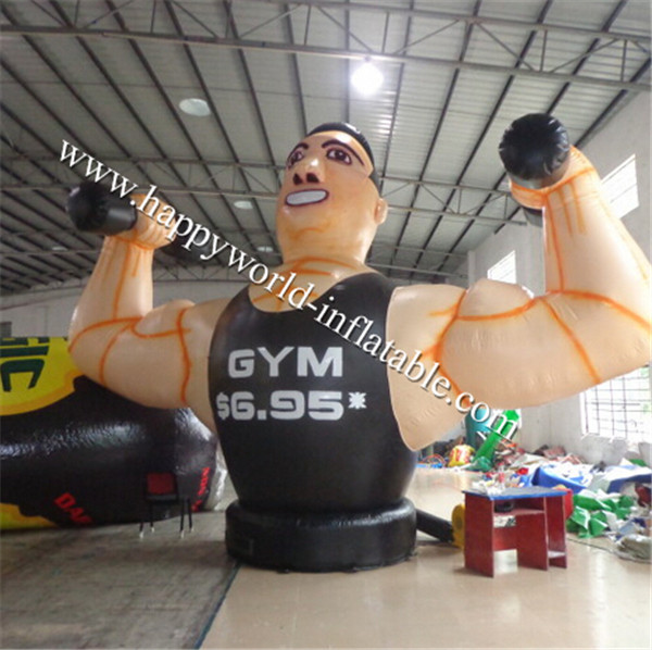 Quality Big inflatable man lifting weights, great advertising for gyms for sale