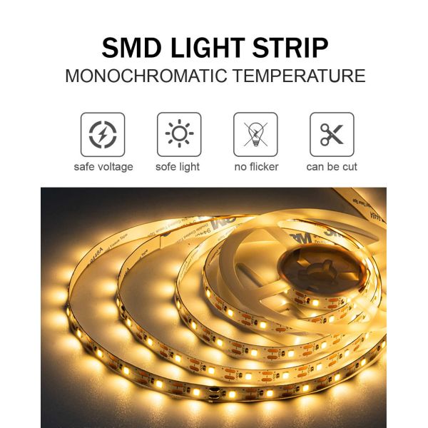 Hotel 5v 120leds 8mm 3000K Warm White Led Strip Light with and Luminous Flux/m 2640 lm