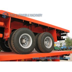 Buy cheap 40T Double Axles Container Flat Bed Trailer 40ft Mechanical With 8 Piece Leaf Spring from wholesalers