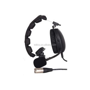 TELIKOU HD-101 XLR 5 Pin Male Single-ear Full-Duplex Wired Intercom Headset