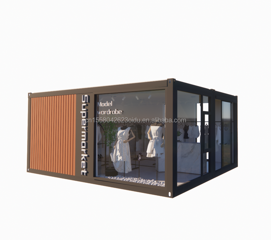 20Ft Prefab Folding Container Home House with 50/75/100mm Wave Sandwich Panel Walls Collapsible Foldable Tiny House