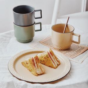 Buy cheap 300ml Japanese Stackable Mug And Saucer Vintage Style Cups Saucers Set Ceramics Plate from wholesalers