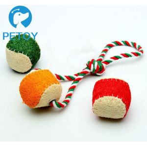 China Durable Loofah Squeaky Rope Dog Toys Long Service Life BSCI Approved on sale