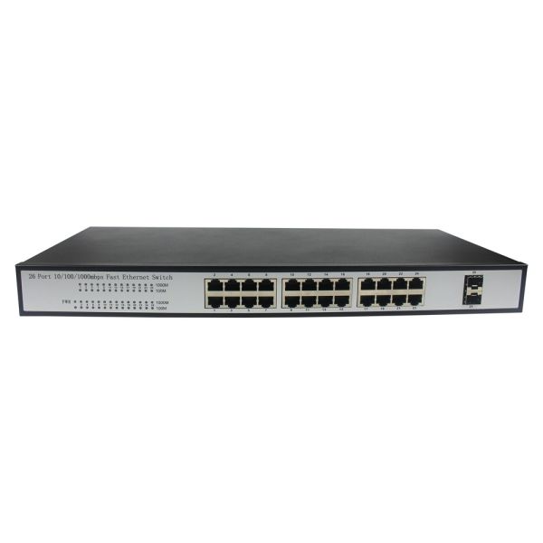 24 RJ45 Ethernet + 2 SFP Port Ethernet Fiber Switch Gigabit Ethernet Optical