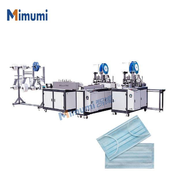 Quality 1+2 Medical Face Mask Machine /  11kw Face Mask Production Line 2000Kgs for sale