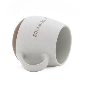 Buy cheap Stoneware new design unique element with inspiring words"NO WORRIES" wholesale white mug for student friends gift from wholesalers