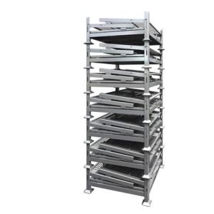 removable collapsible baskets 4 layer stackable stillage cages galvanized mesh