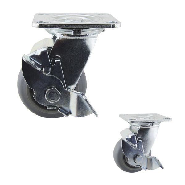 Quality 100mm soft Thermoplastic Rubber Heavy Duty Lockable Casters for sale